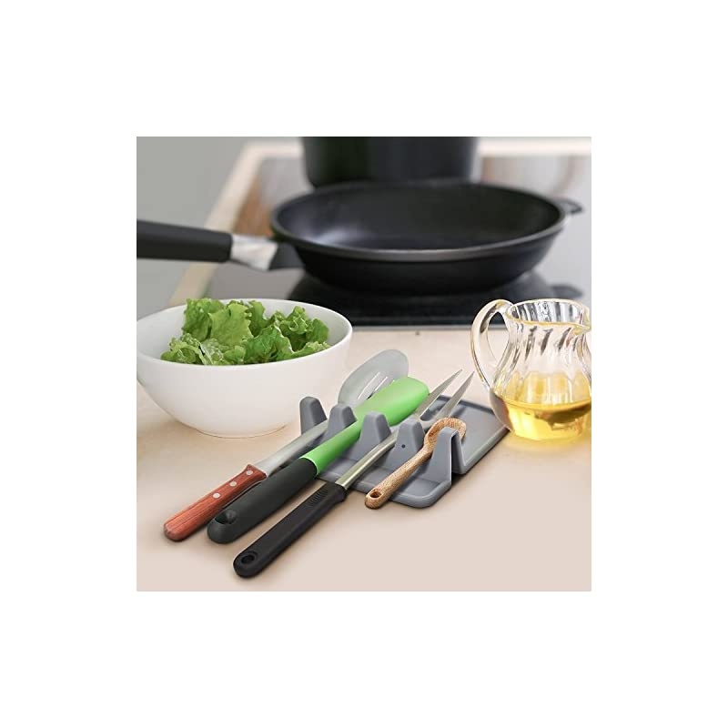 Utensil Rest.Spoon rest Ladle Spoon holder (gray)