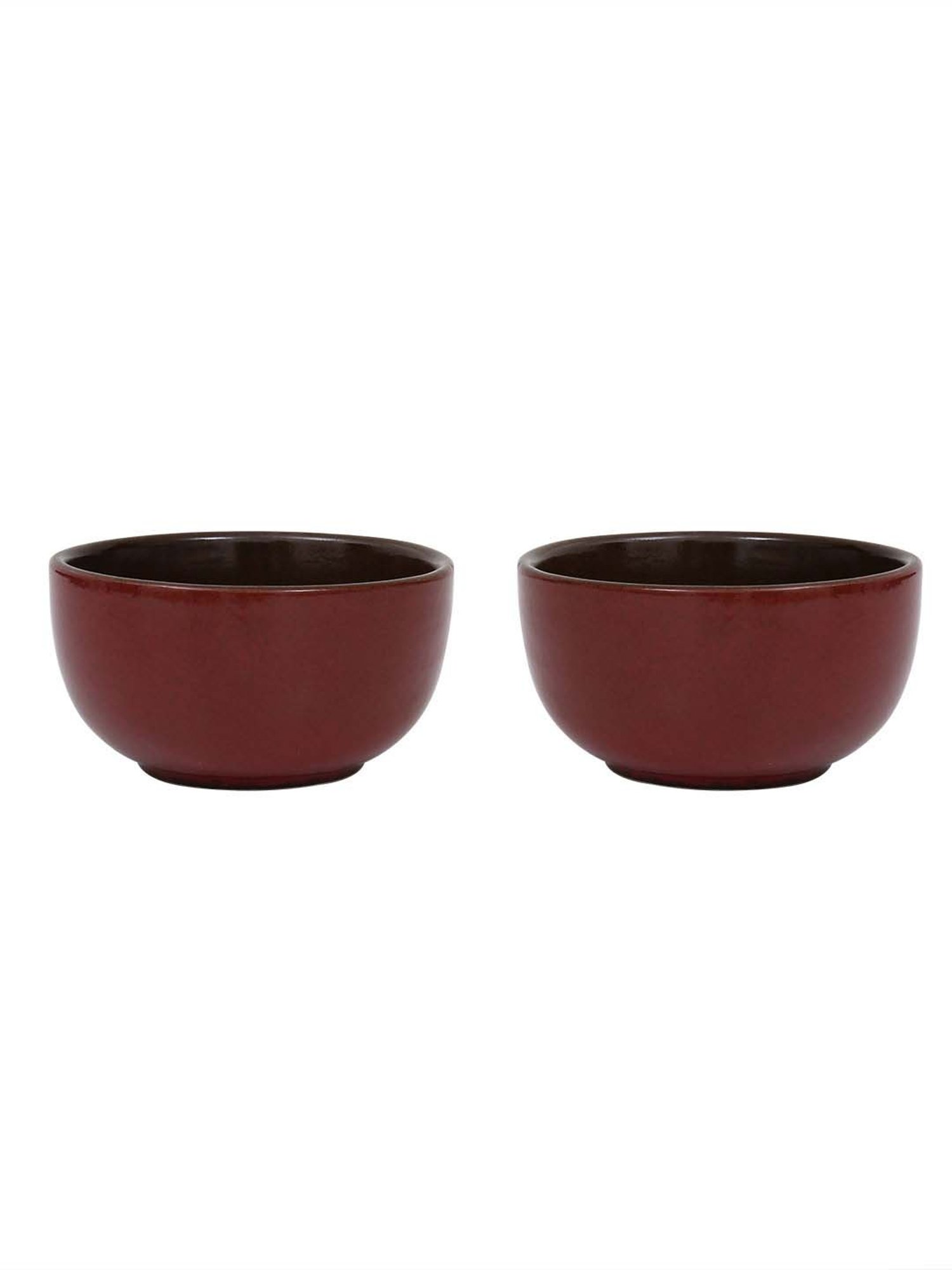 Ellementry Red Ceramic 13 cm Soup Bowl (0.4 L) - Set of 2
