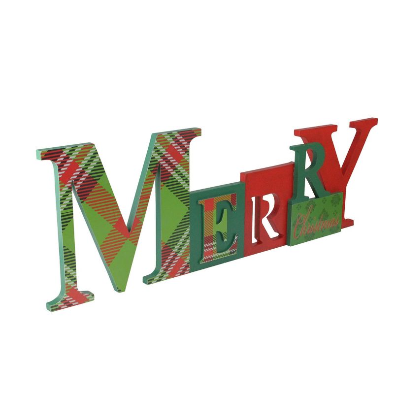 Roman 23" Red and Green Contemporary Merry Christmas Wall Plaque