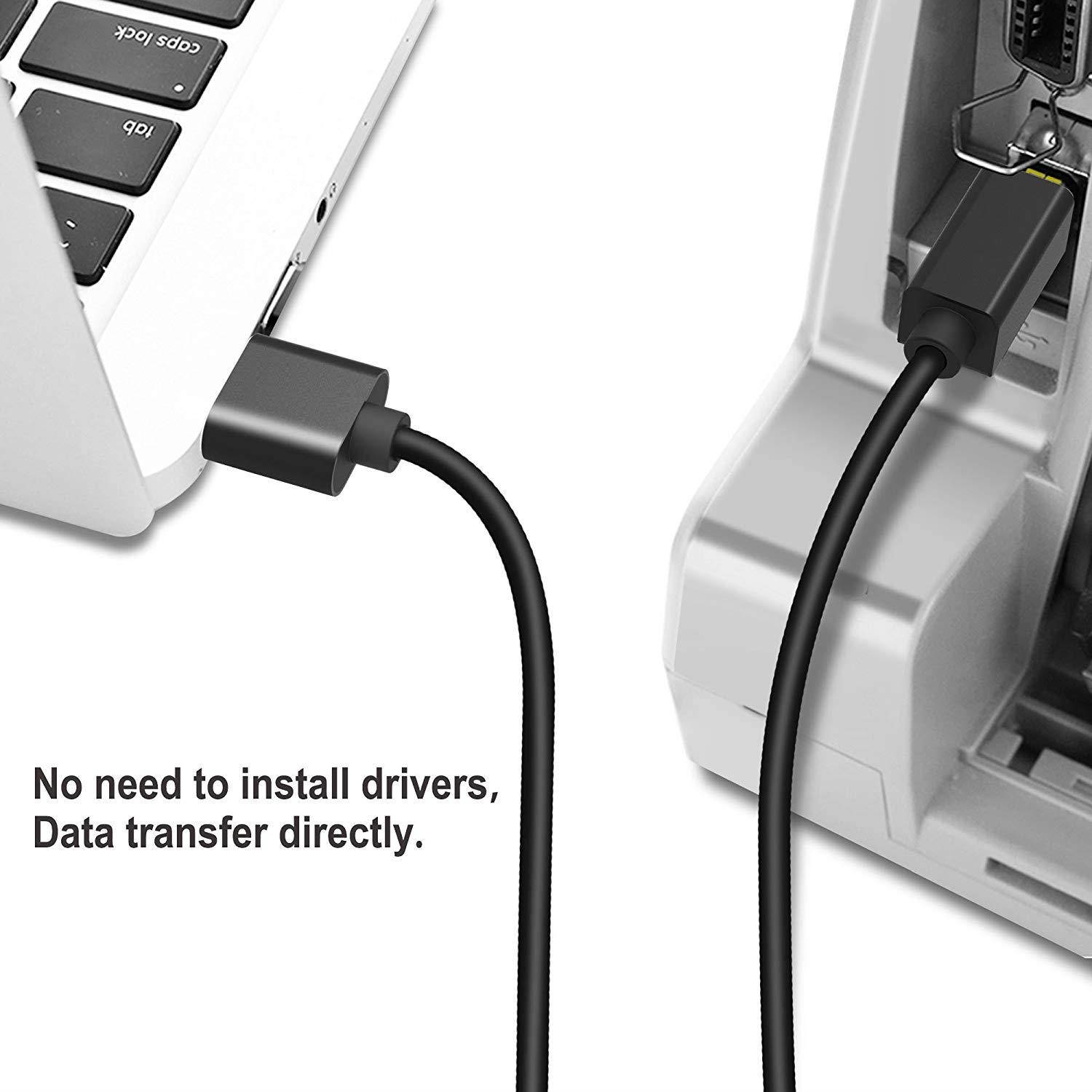 Extra Long USB Printer Cable, UMECORE 16ft Printer Scanner Cable USB 2.0 A Male to USB 2.0 B Male Cord for HP, Canon, Dell, Lexmark, Epson, Xerox, Samsung & More