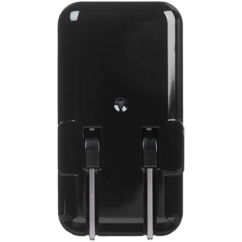 Basics Dual-Port USB Wall Charger for Phone, iPad, and Tablet, 2.4 Amp, Black