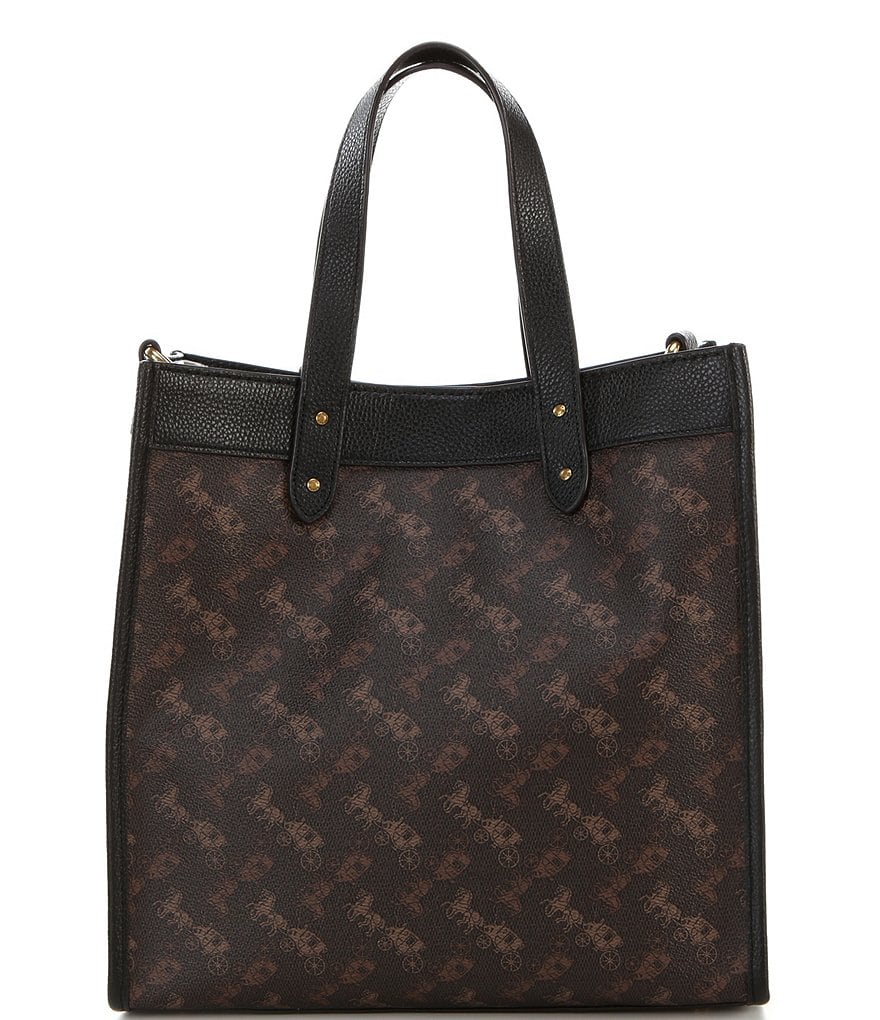 COACH Signature Horse and Carriage Coated Canvas Field Tote Bag