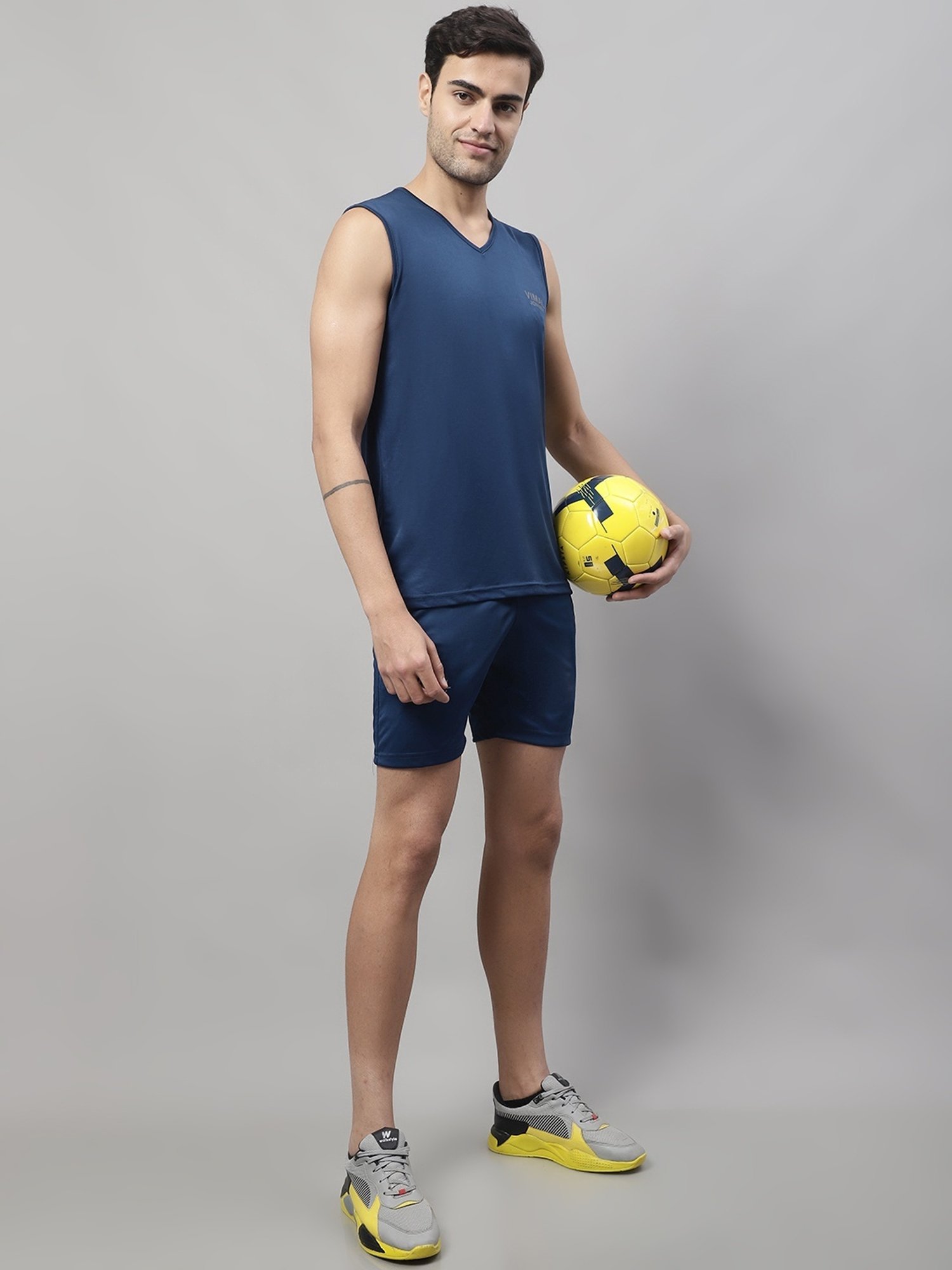 Vimal Jonney Blue & Grey Regular Fit Co-Ord Set Pack Of 2