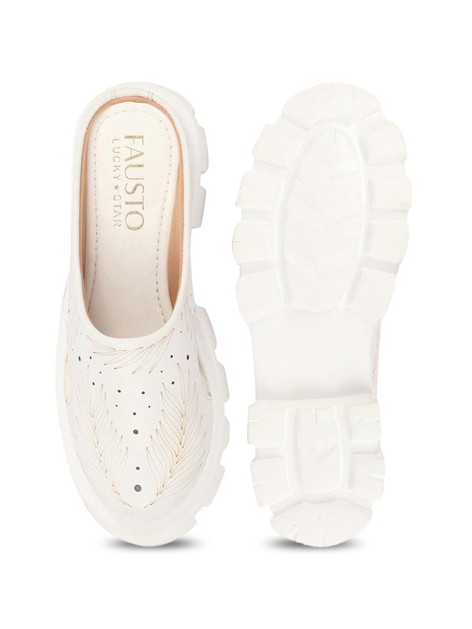 Fausto Women's White Mule Shoes