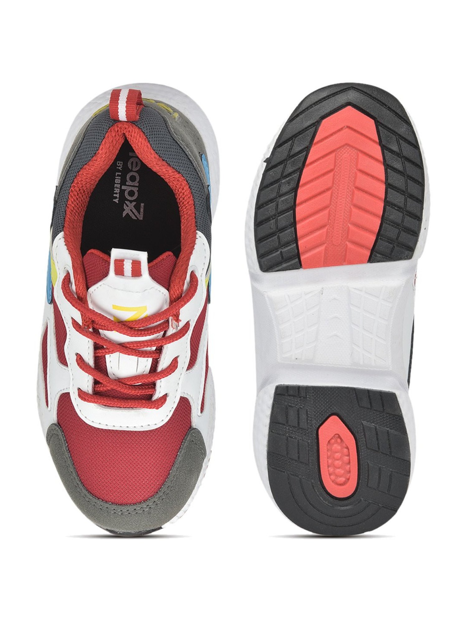 Leap7x By Liberty Kids Maroon & White Lace Up Shoes