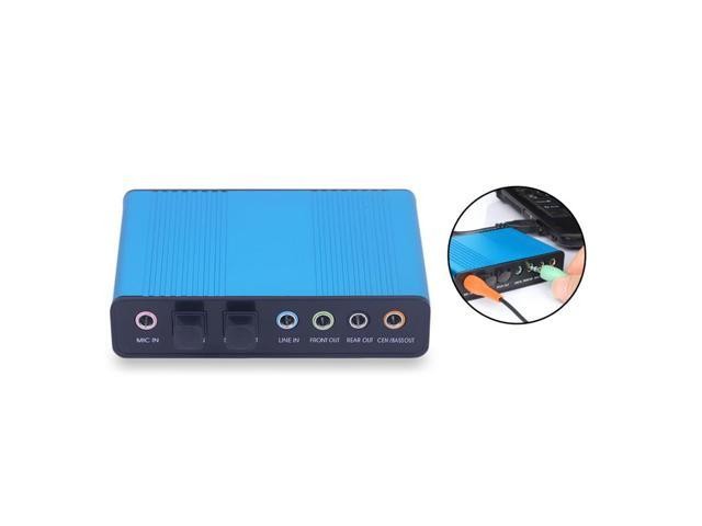 Black External Sound Card USB 6 Channel 5.1 / 7.1 Surround Adapter Audio USB 2.0 Optical Sound Card Adapter for PC Laptop Desktop