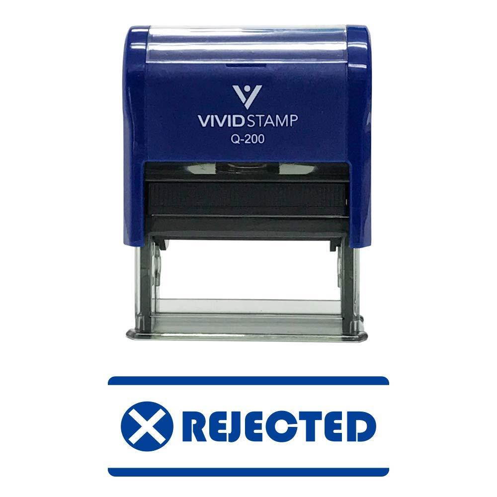 REJECTED w/Icon Self-Inking Office Rubber Stamp (Blue) - Medium