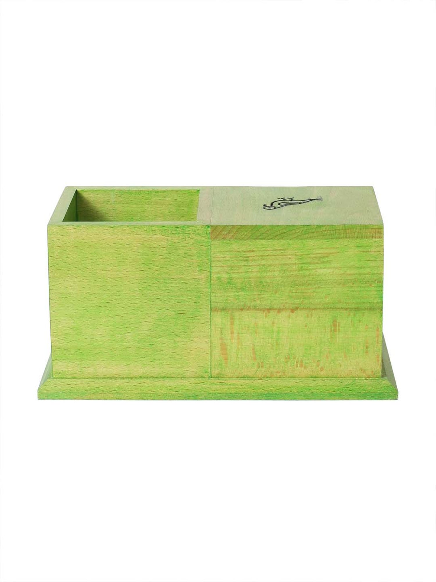 VarEesha Light Green Wood Penstand with Drawer- Set of 1