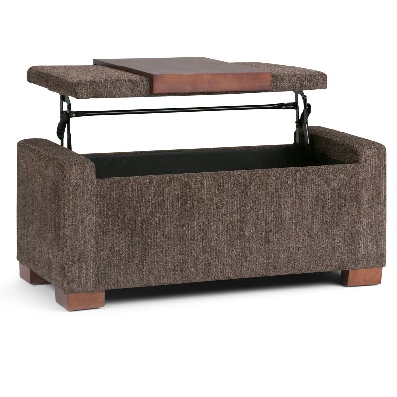 42" Crosby Lift Top Storage Ottoman Deep Umber Brown Fabric - WyndenHall