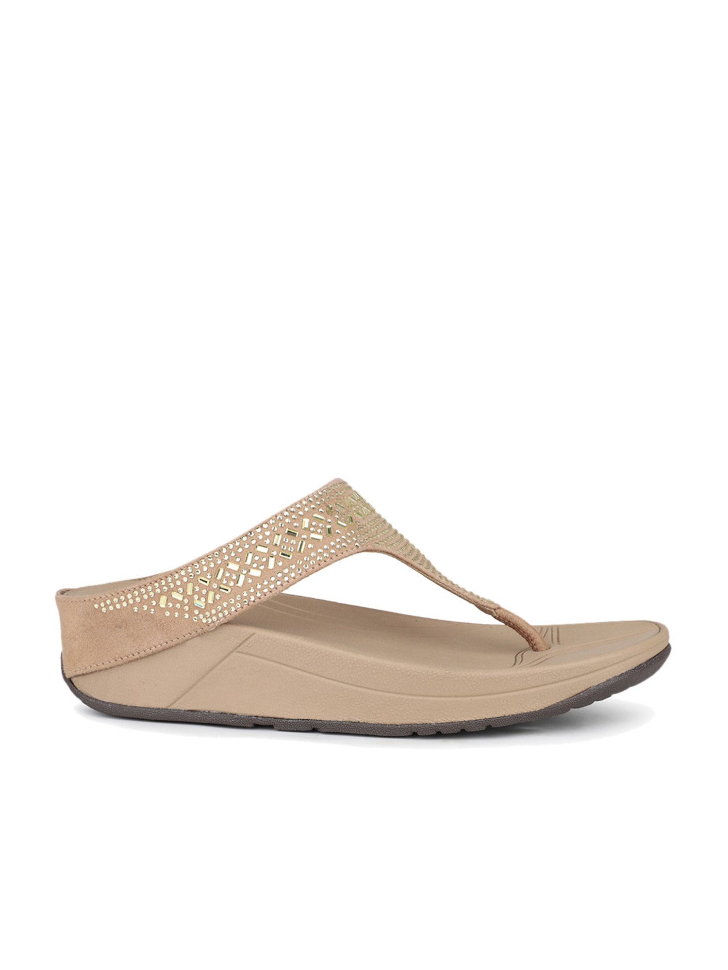 Inc.5 Women's Beige Thong Wedges