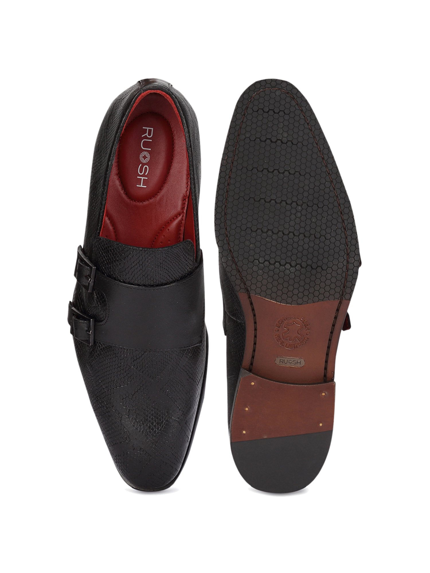 Ruosh Men's Black Casual Loafers