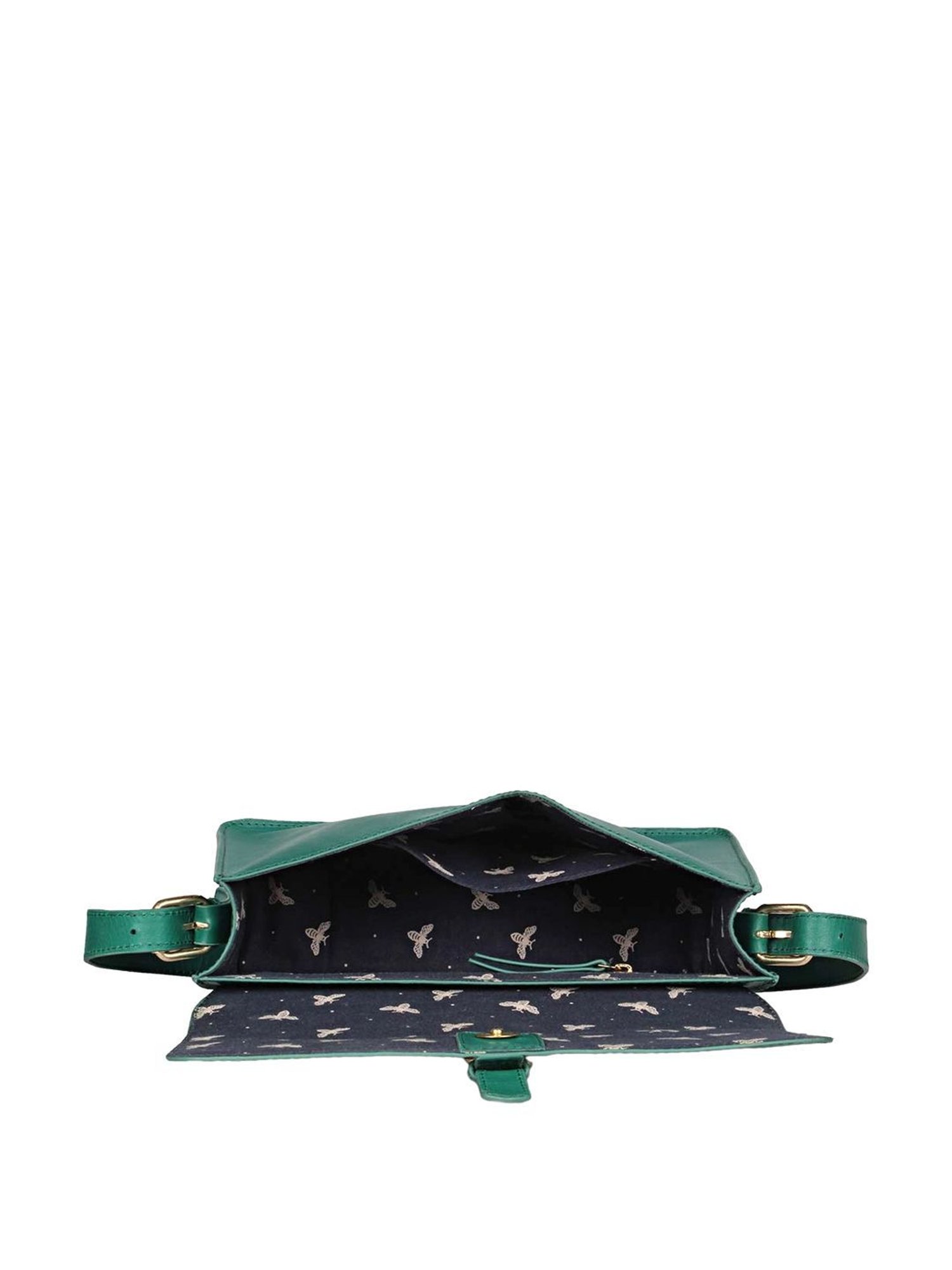 Saint G Green Solid Medium Shoulder Handbag