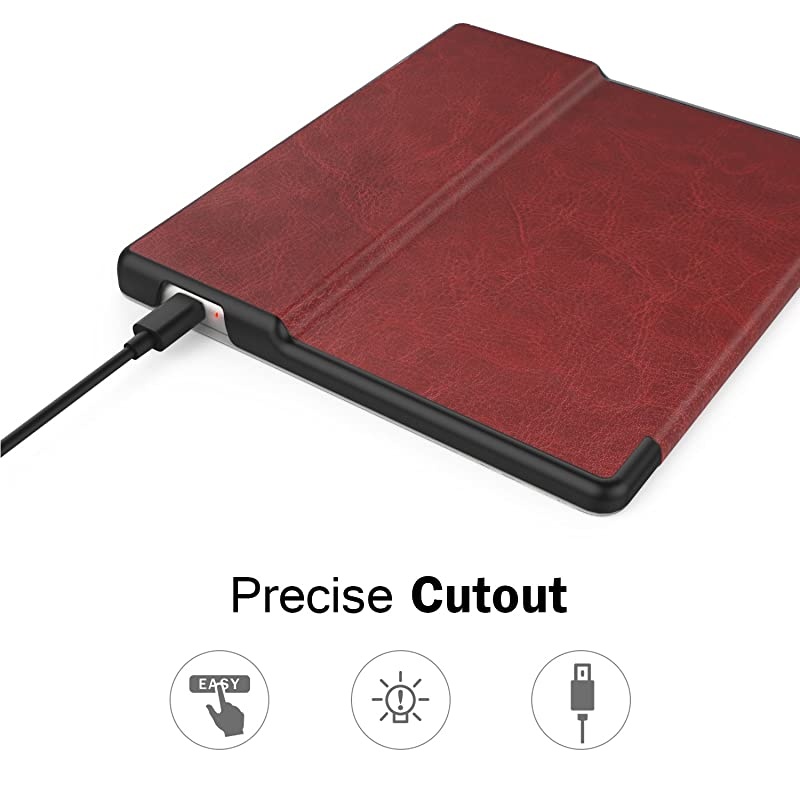 Case Fits AllNew Kindle Oasis 9th and 10th Generation ONLY 2017 and 2019 Release Premium Ultra Lightweight Shell Cover with Auto WakeSleep Wine Red