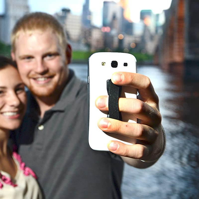 Universal Grip for Smartphone and Mini Tablet Island Day Dream Design Elastic Strap with Purple Base