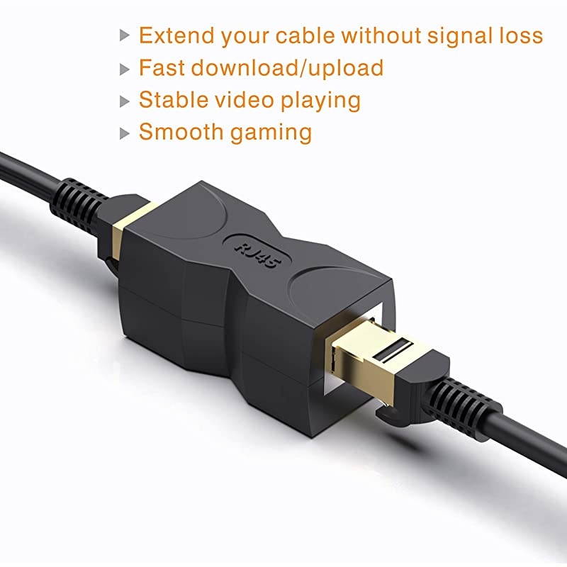 RJ45 CouplerEthernet Coupler 5 Pack in Line Coupler Cat7 Cat6 Cat5e Ethernet Cable Extender Adapter Female to Female