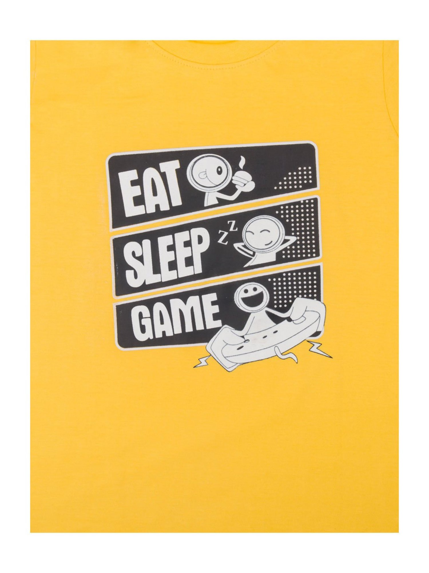 Todd N Teen Kids Yellow & Navy Printed T-Shirt with Bermudas (Pack Of 2)