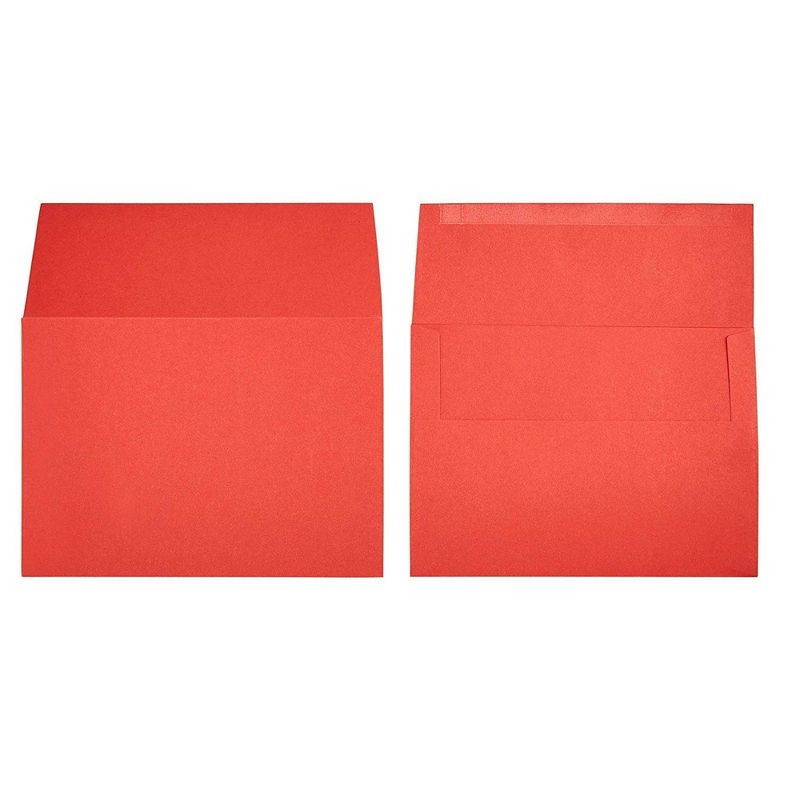 Sustainable Greetings 100-Pack Red A7 Envelopes 5 x 7 Gummed Seal Square-Flap for Invitation & Greeting Cards, 120gsm
