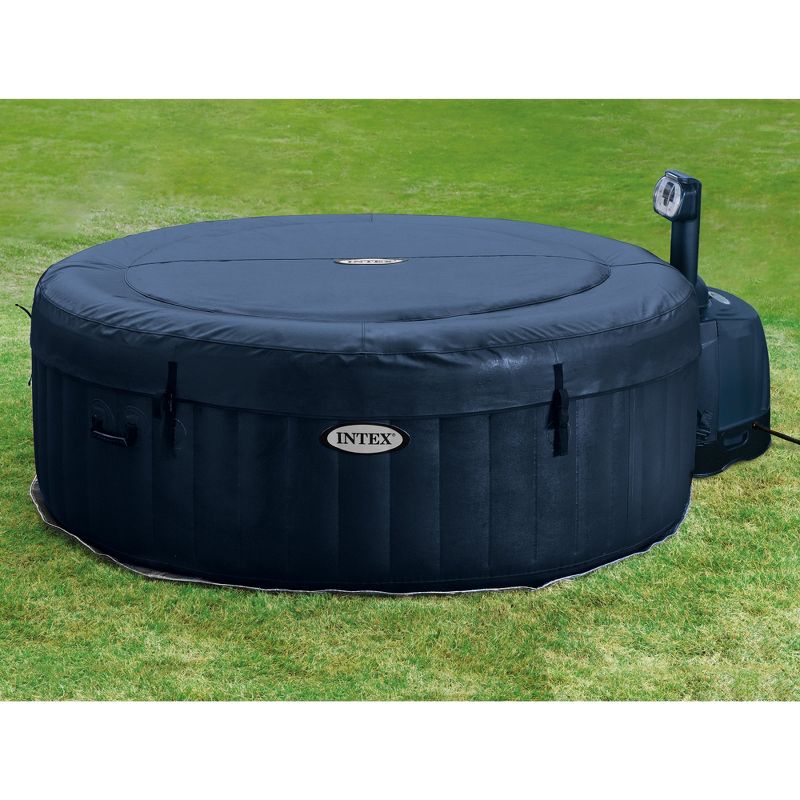 Intex 28405E PureSpa 58"x 28" 4 Person Home Outdoor Inflatable Portable Heated Round Hot Tub Bubble Jet Spa with 6 Filter Cartridges and Accessories