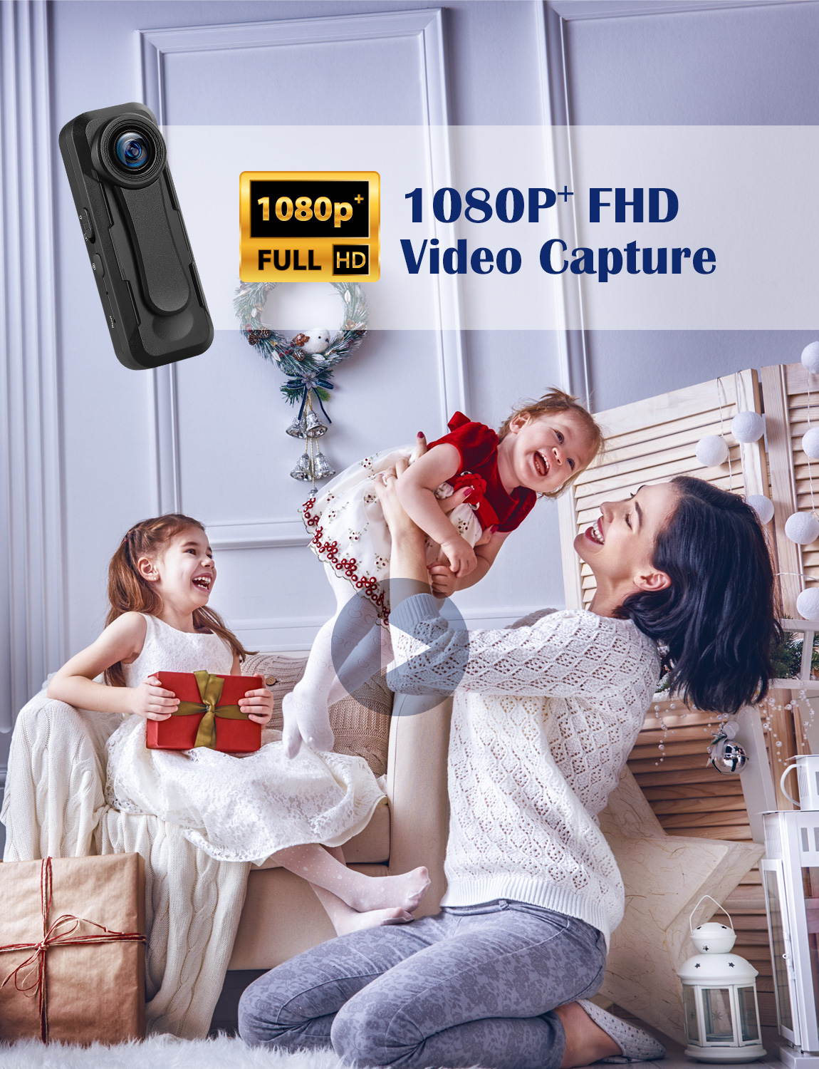 BOBLOV W1 1080P+ Mini Camera Body Mounted Worn Camera Loop Recording Time Stamps&hellip;