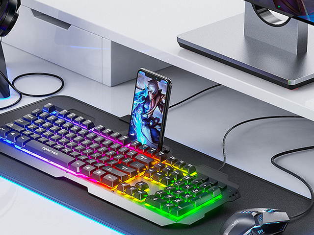 Gaming keyboard and Mouse Wired Backlit Mechanical Keyboard Gamer kit 4000DPI Ergonomic Gaming Mouse RGB for Desktop PC Laptop