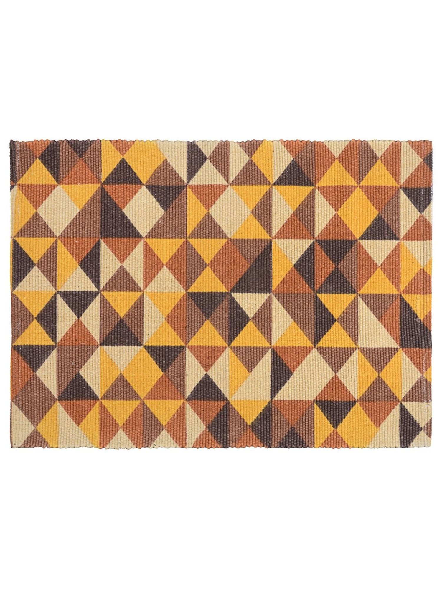 Saral Home Abstract Yellow Cotton Multiuse Rug