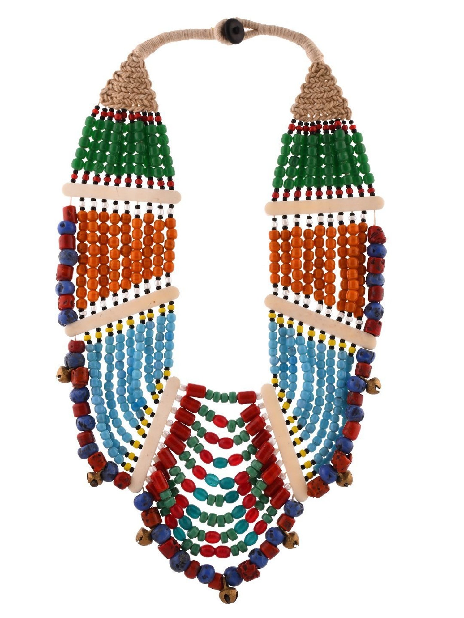 Imli Street Multicolor Vintage Naga Beaded Tribal Necklace