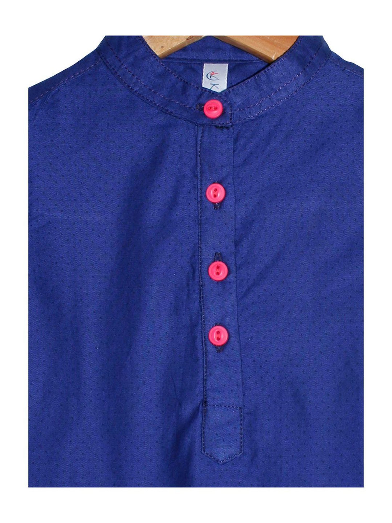 Peppermint Kids Navy Regular Fit Kurta Set