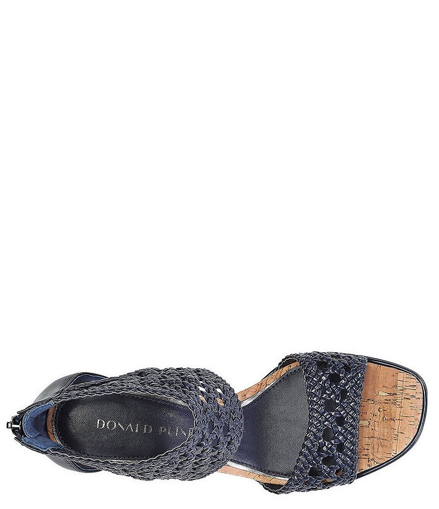 Donald Pliner Lagos Woven Patent Cork Wedge Sandals