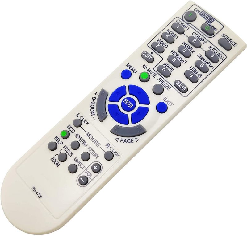 INTECHING RD-472E Projector Remote Control for NEC P452H, P452W, P474U, P474W, P502H, P502HL, P502HL-2, P502W, P502WL, P502WL-2, P554U, P554W, P603X, P604X, UM352W