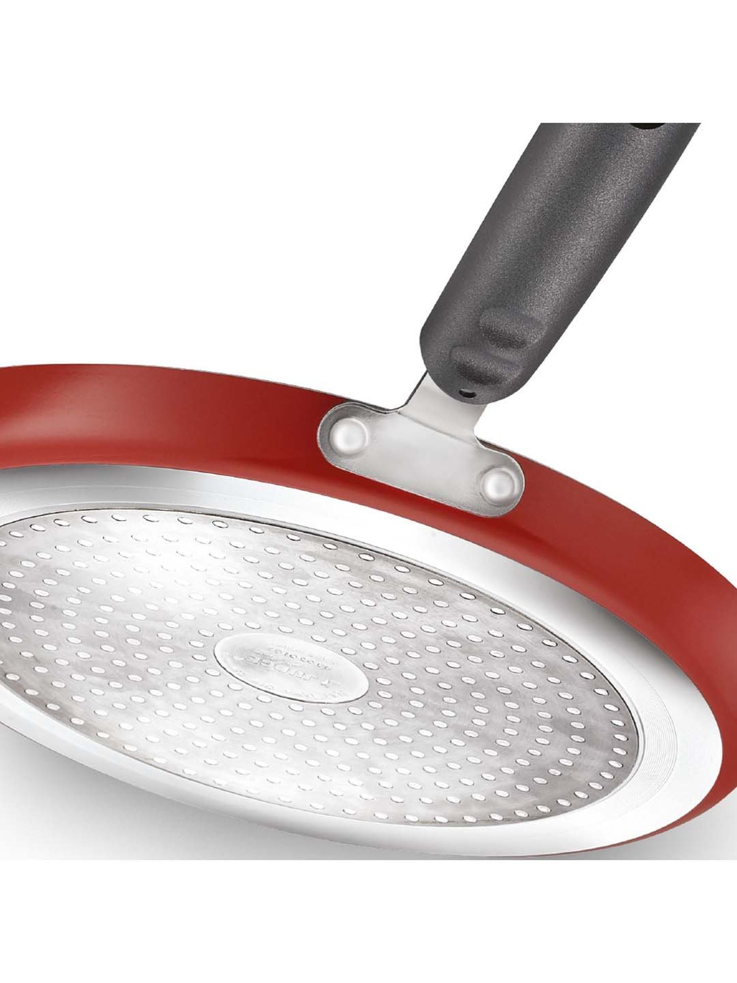 JUDGE Black & Red Aluminium 25 cm Non-Stick Tawa - Set of 1
