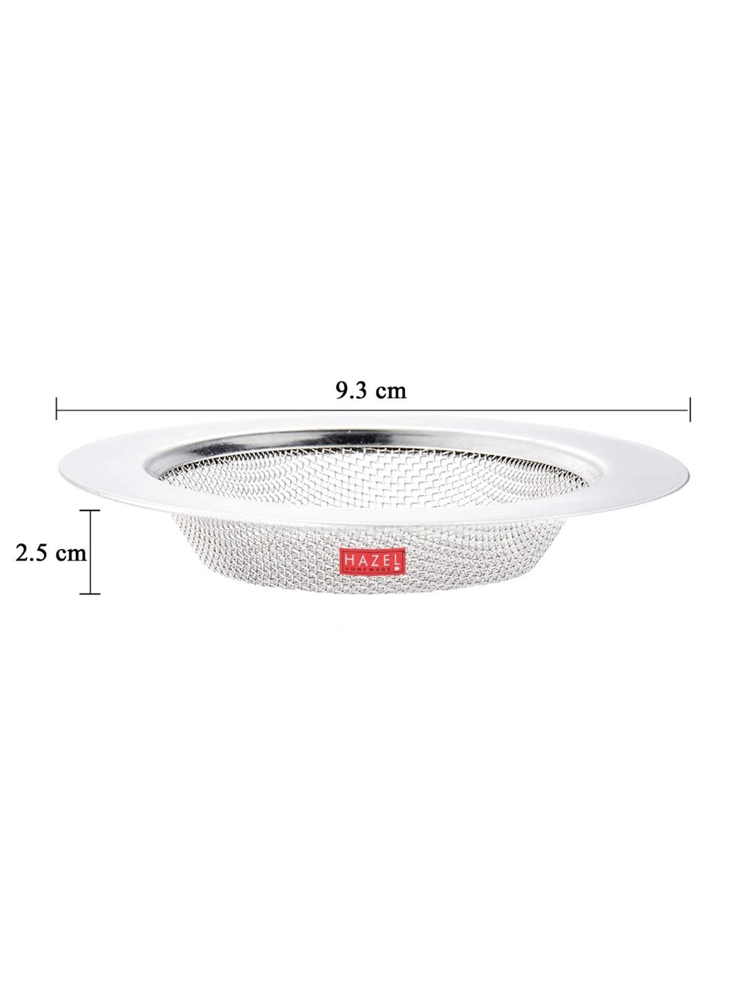 HAZEL Silver Stainless Steel Kitchen Sink Strainer, Wash Basin Drainer Filter (Dia: 9.3 cm)
