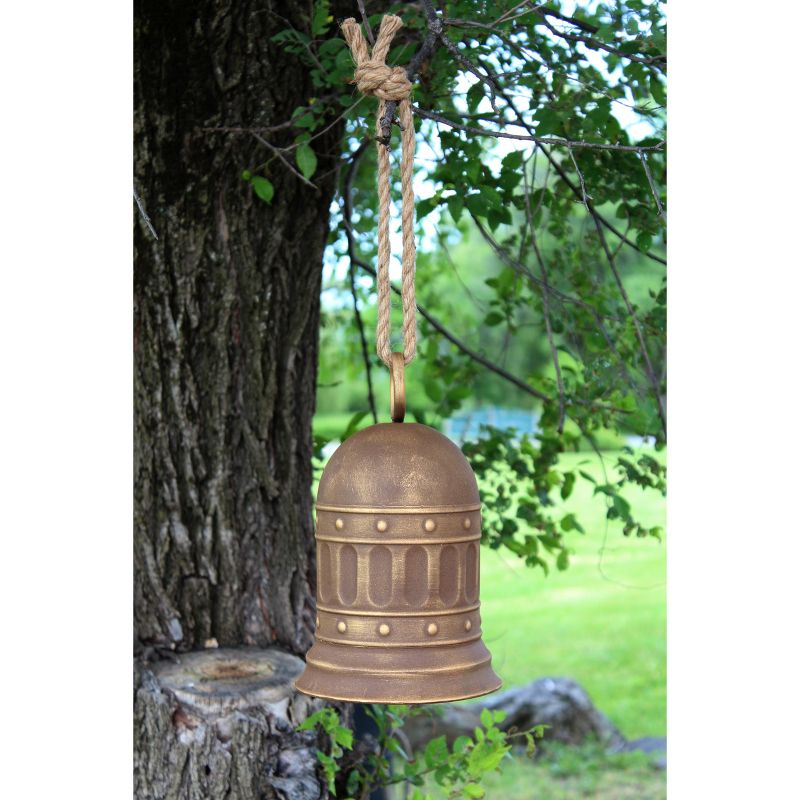 Vintiquewise Large Vintage Style Metal Decorative Bell with Rope for Garden and Home