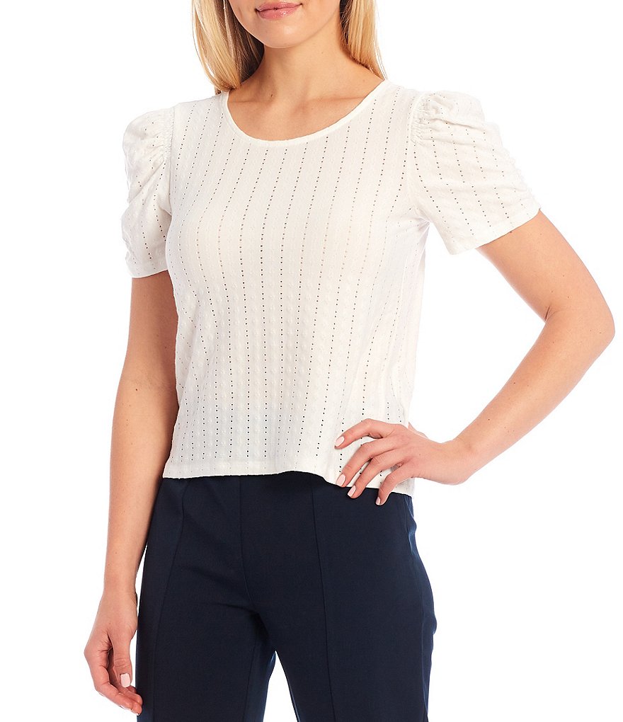 Sugarlips Short Puff Sleeve Knit Top