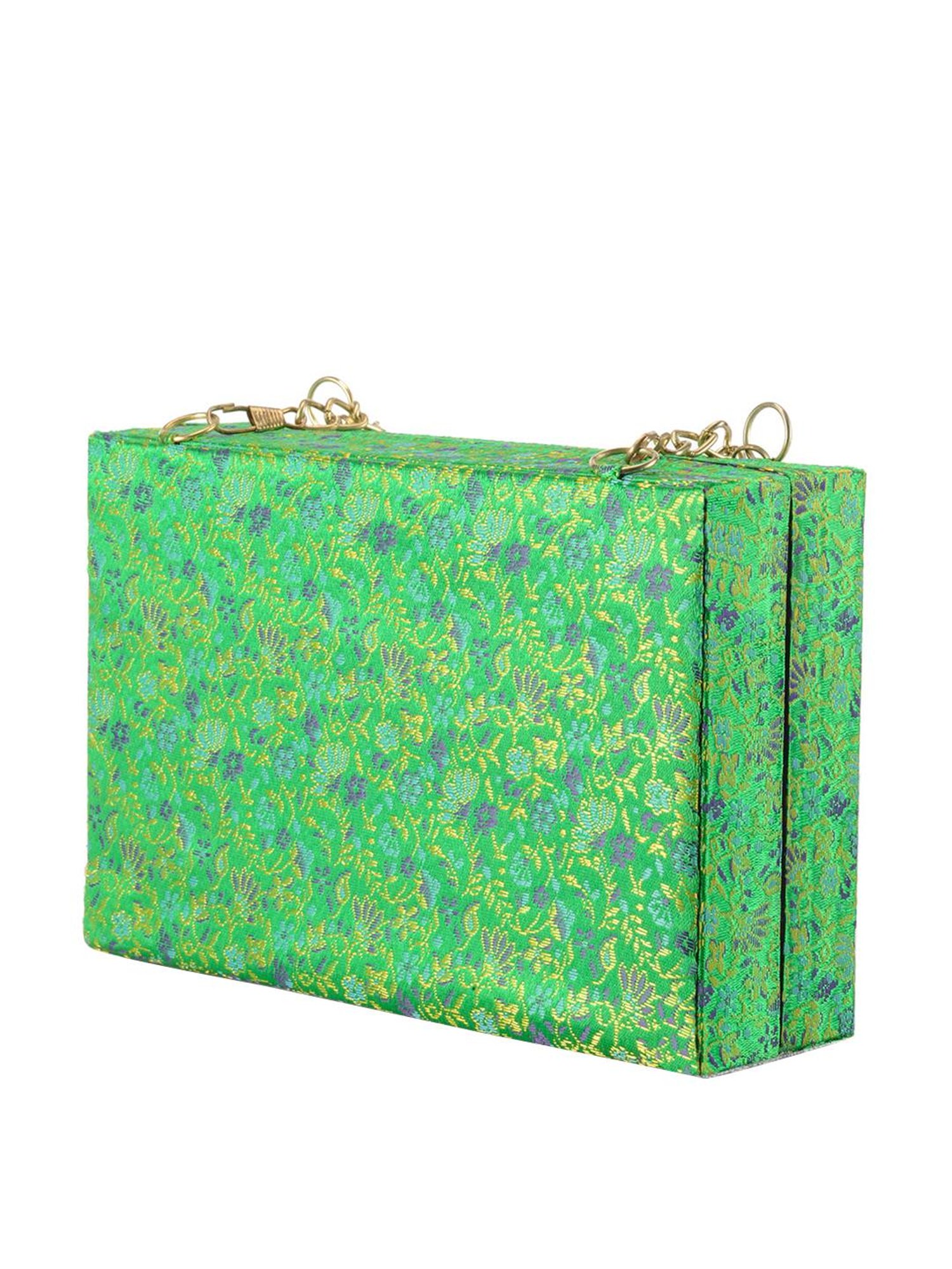 Tarini Nirula Green Fabric Box Clutch