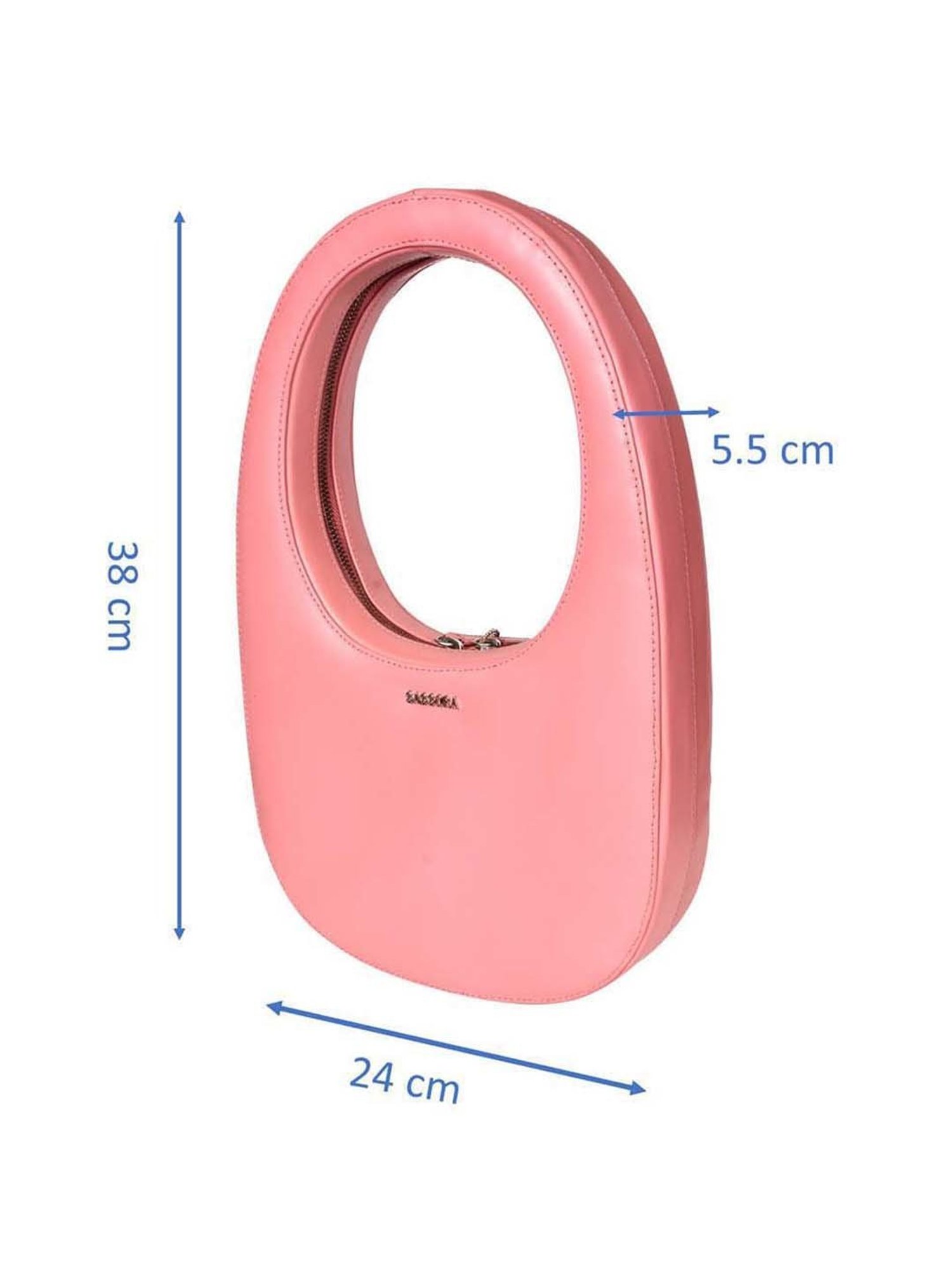 SASSORA Pink Solid Medium Hobo Handbag