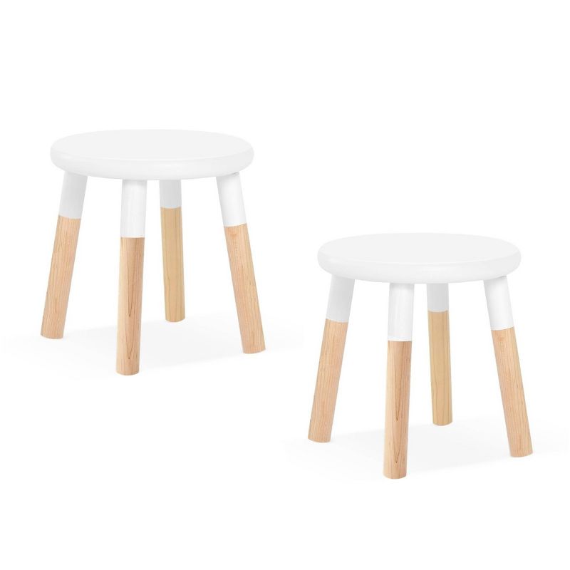 Set of 2 Peewee Wood Veneer Kids' Chairs Maple/White - Nico & Yeye