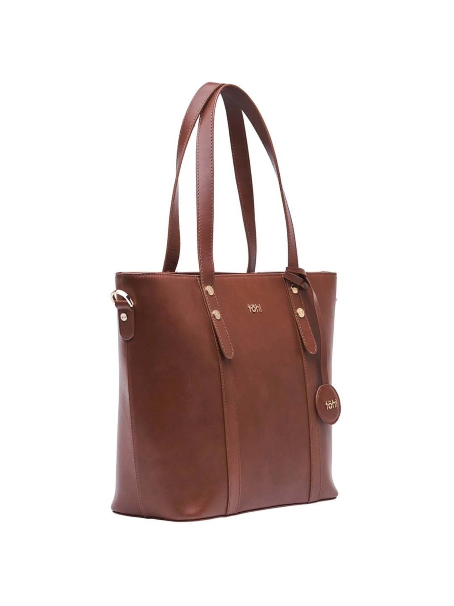 Tohl Tan Solid Medium Tote Handbag