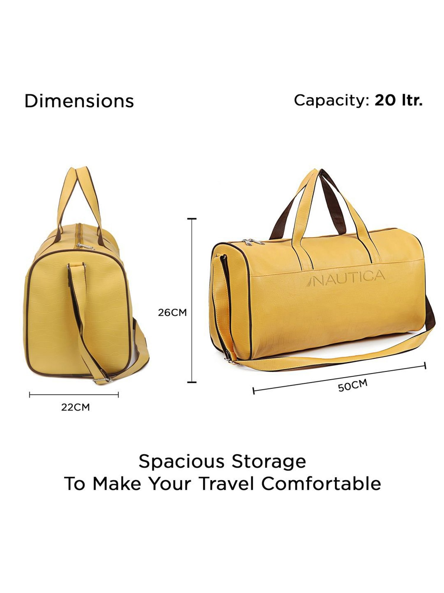 Nautica Yellow Medium Duffle Bag