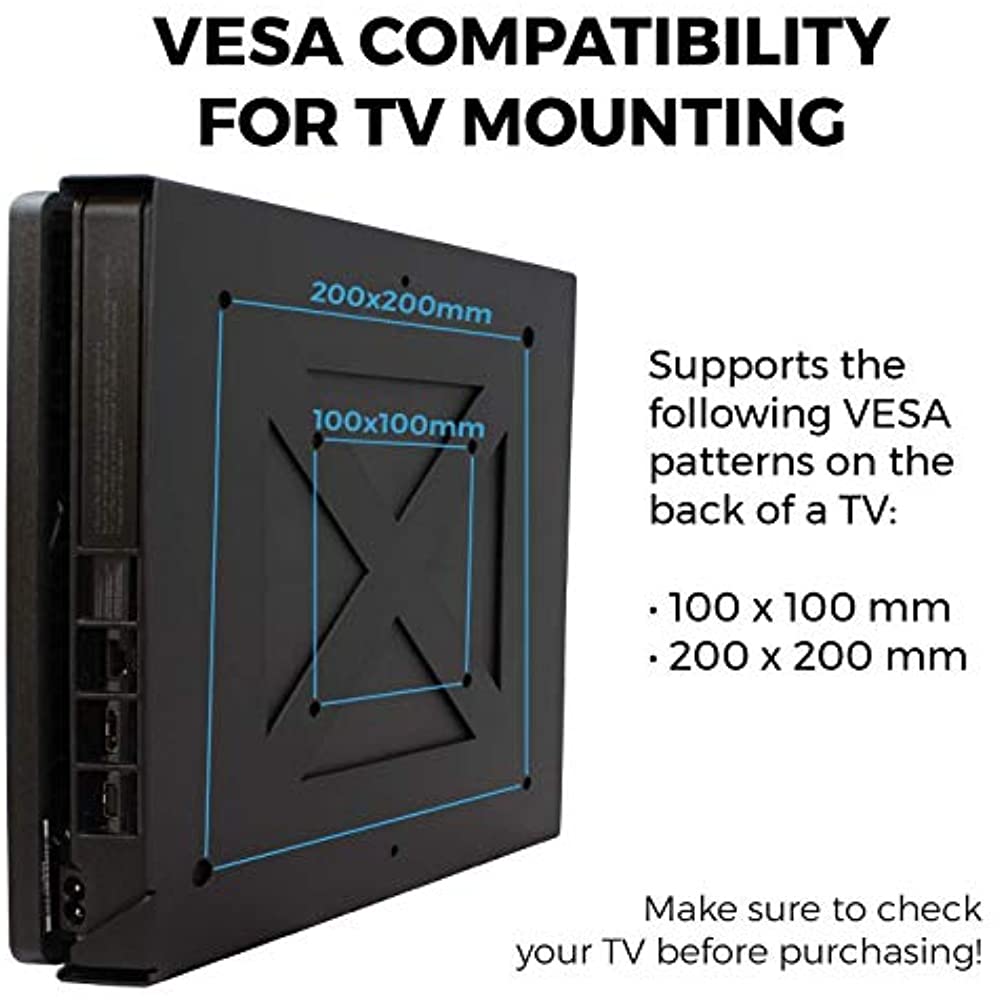 HumanCentric PS4 Slim Mount | Mount on the Wall or on the Back of the TV