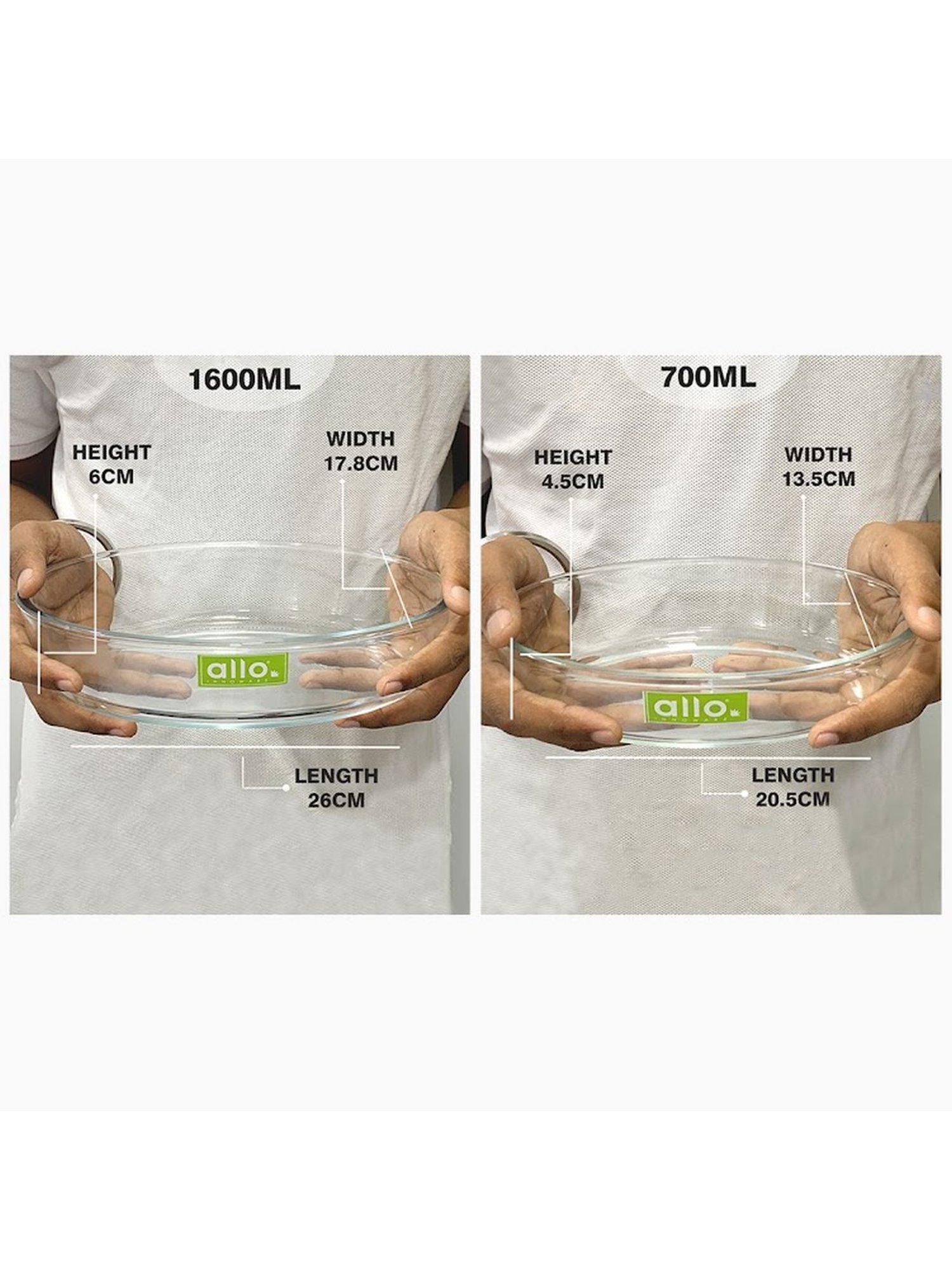 Borosilicate Oval Glass Baking Dish, Baking Tray, Oven and Microwave Safe