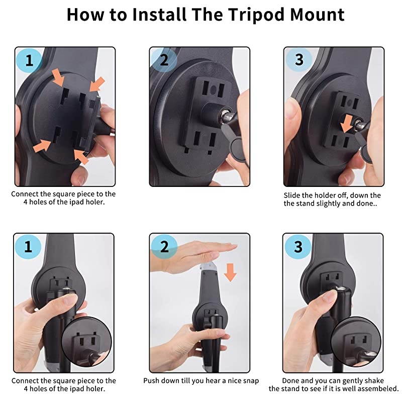 Tripod Stand Height Adjustable 20 to 60 Inch Floor Stand with 360&deg; Rotating Tablet Tripod Mount for Video Recording Pro Air and More 95 to145 Inch Tablets Carrying Case