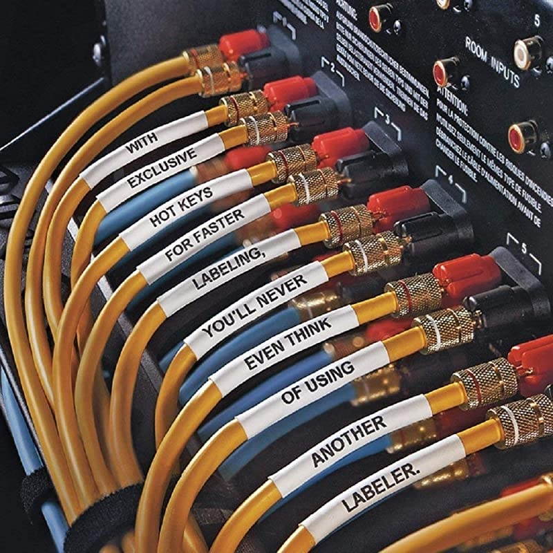 Compatible Industrial Heat Shrink Labels Replacement for DYMO 18055 12quot Tube for DYMO Rhino 5200 4200 5000 6000 Label Maker Black on White 12 x 49 12mm x 15m