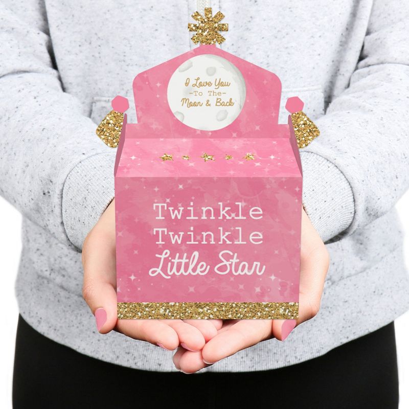 Big Dot of Happiness Pizza Party Time - Square Favor Gift Boxes - Baby Shower or Birthday Party Bow Boxes - Set of 12