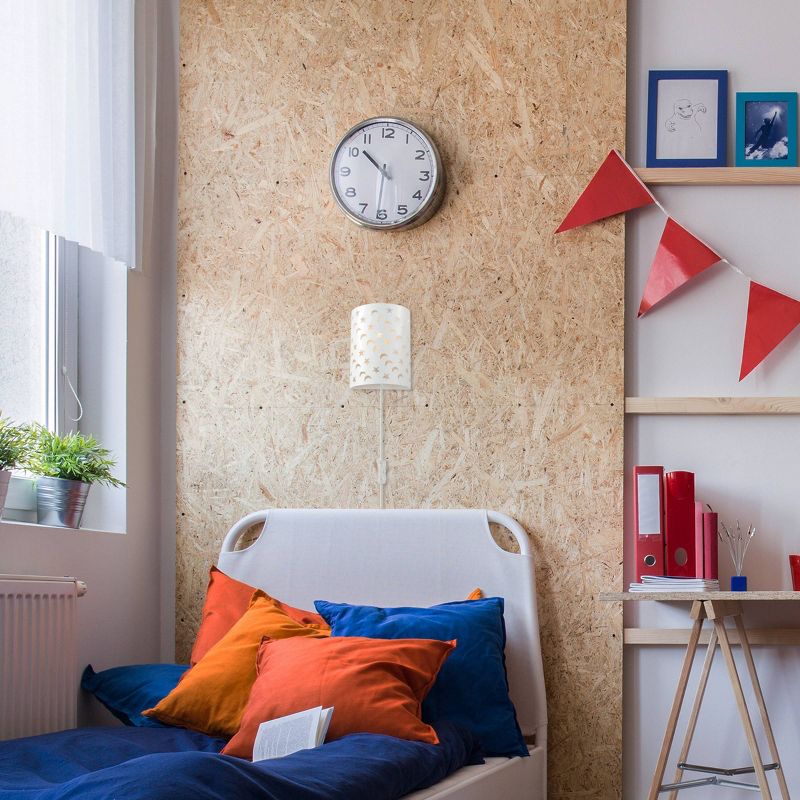 Luna 1-Light Matte White Stars and Moons Plug-In Wall Sconce - Novogratz x Globe