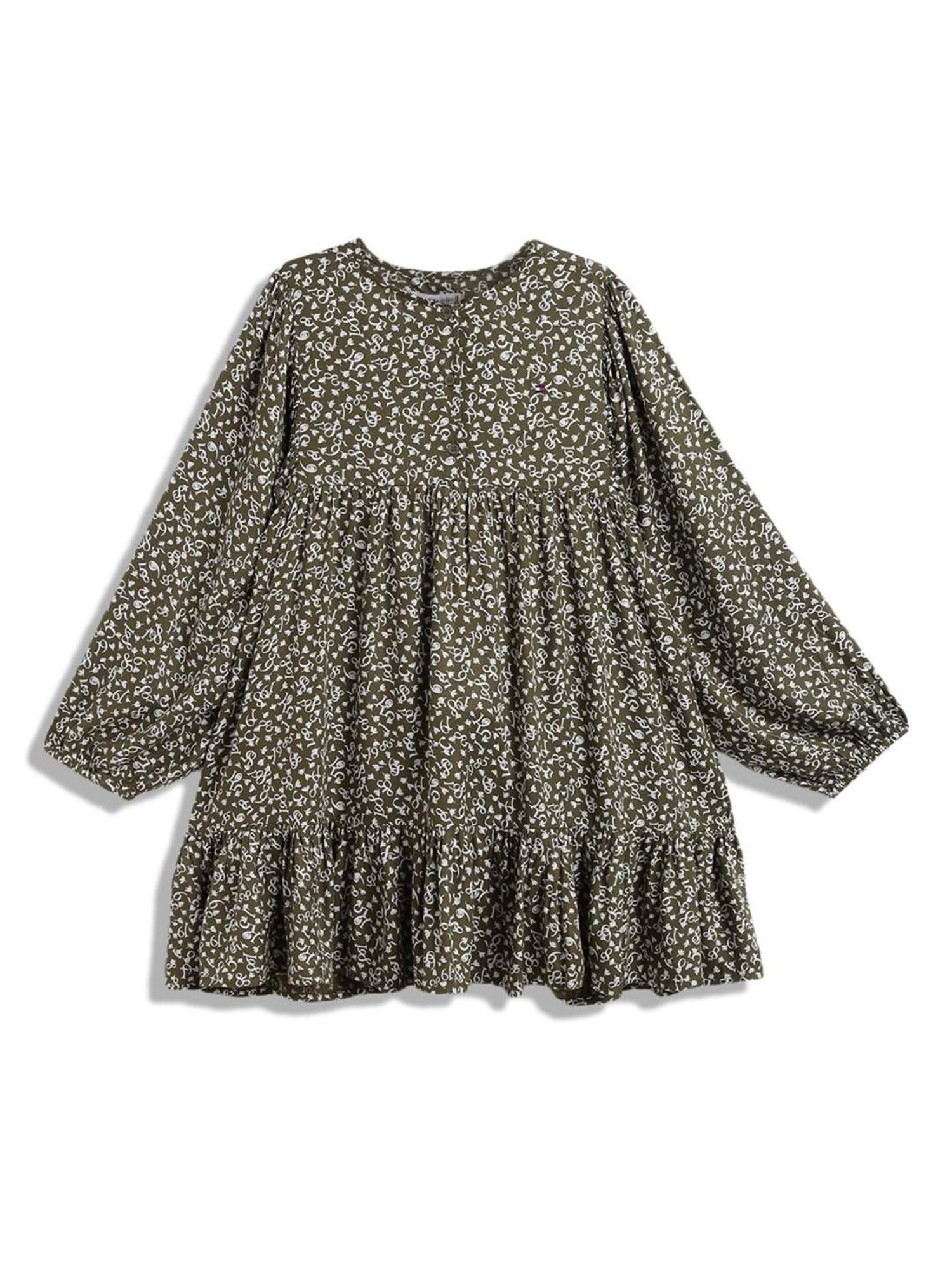 Tommy Hilfiger Kids Green Printed Regular Fit Dress