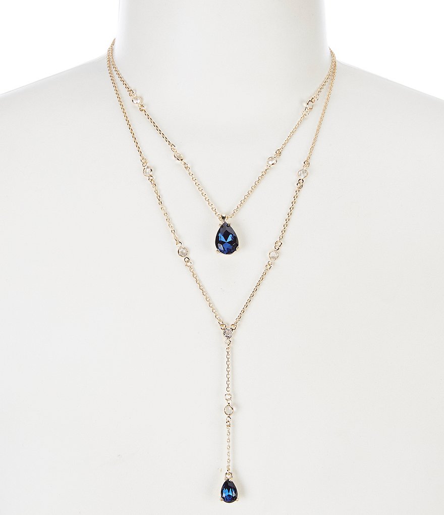 Gemma Layne Two Row Teardrop Stone Y-Necklace