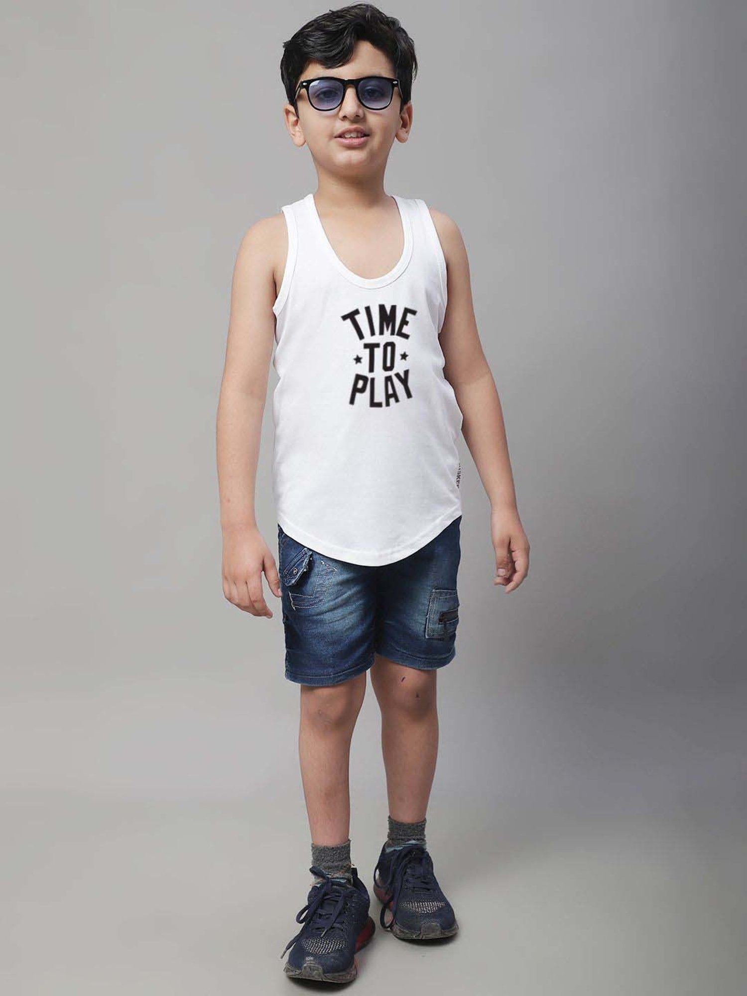 Palm Tree Kids White Printed Vest