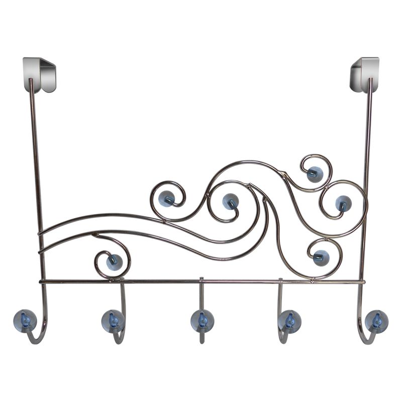 Curved Shower Caddy with Soap Tray Light Silver 24.15" - Elegant Home Fashions