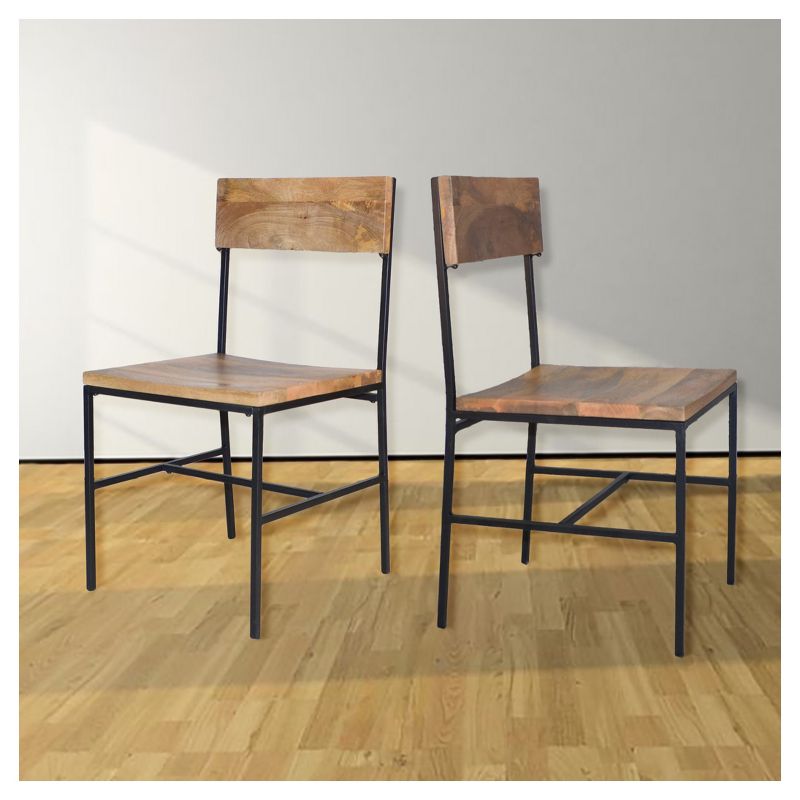 Set of 2 Elmsley Dining Chair Natural/Black - Carolina Cottage