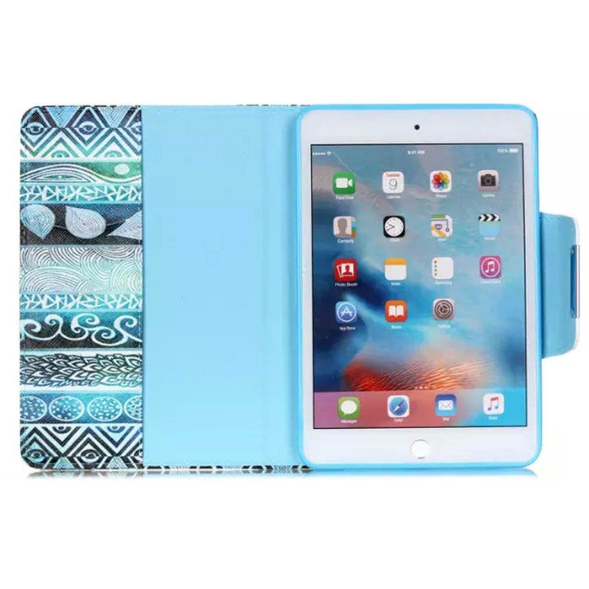 iPad Air 2 case, iPad 6 Case, Newshine Lightweight Synthetic Leather Folio Magnetic Smart Cover [Stand Case] with Auto Sleep/Wake Up Feature for Apple iPad Air 2/iPad 6 (Green Totem)